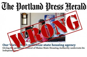 Portland Press Herald Wrong on MaineHousing