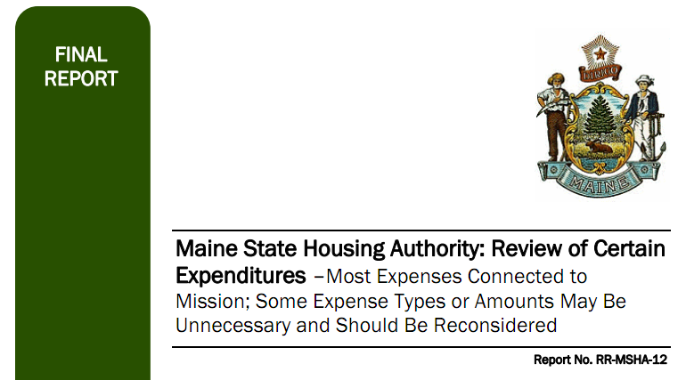 OPEGA rapid response report on MaineHousing confirms excessive spending on meals, travel, sponsorships, gift cards