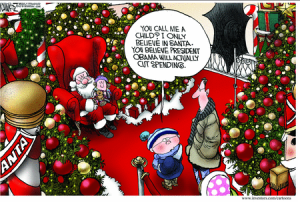 Cartoon.Believing in Obama