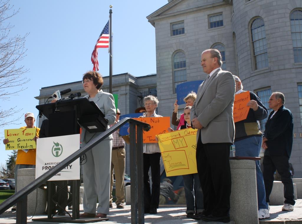 May 7, 2013 - Maine citizens gather at the State House in Augusta to rally for economic freedom. 