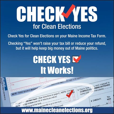 An advertisement from Maine Citizens for Clean Elections