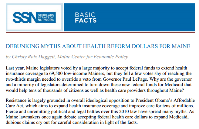 Democratic think tank spreading falsehoods about Medicaid expansion
