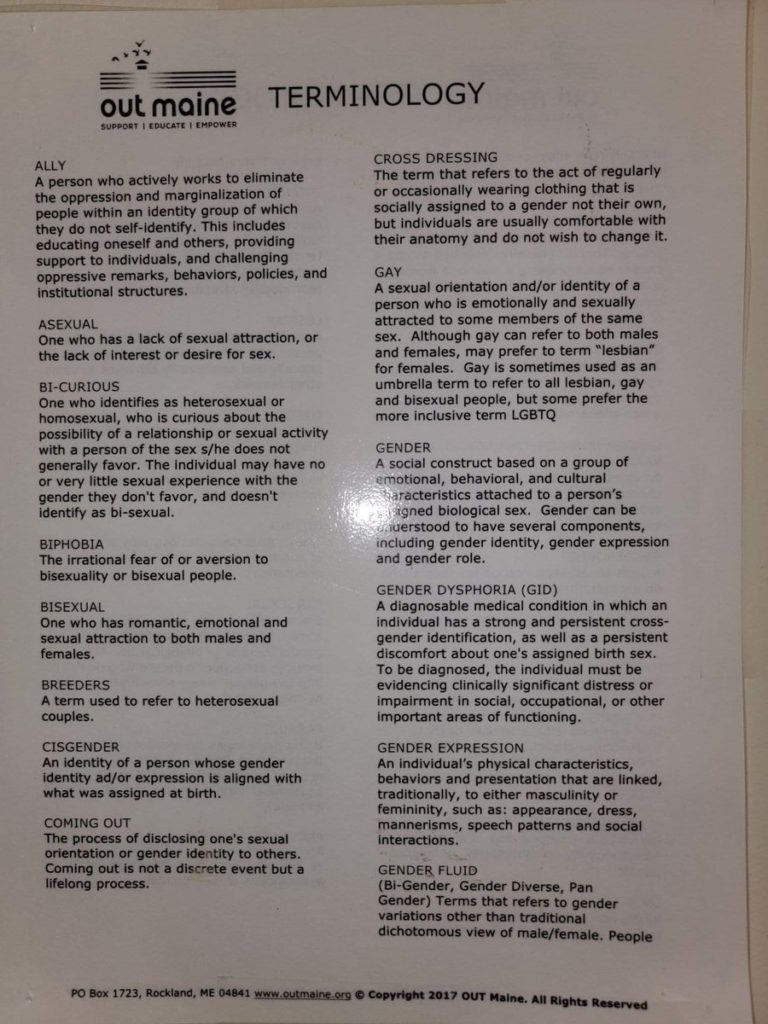 Taxpayer Funded Gorham School Poster Calls Heterosexual Couples “Breeders”