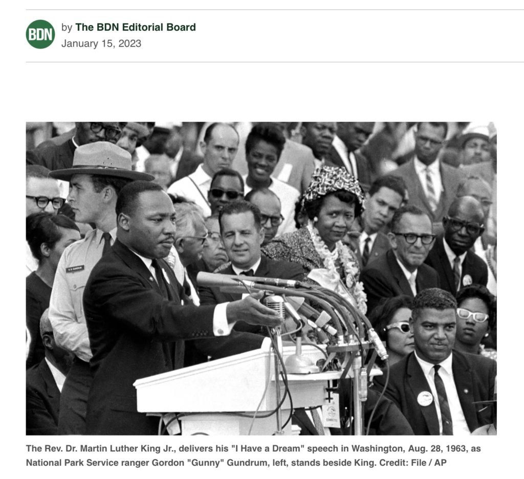 Bangor Daily News Lampooned for Censoring MLK Jr. “I Have a Dream” Speech