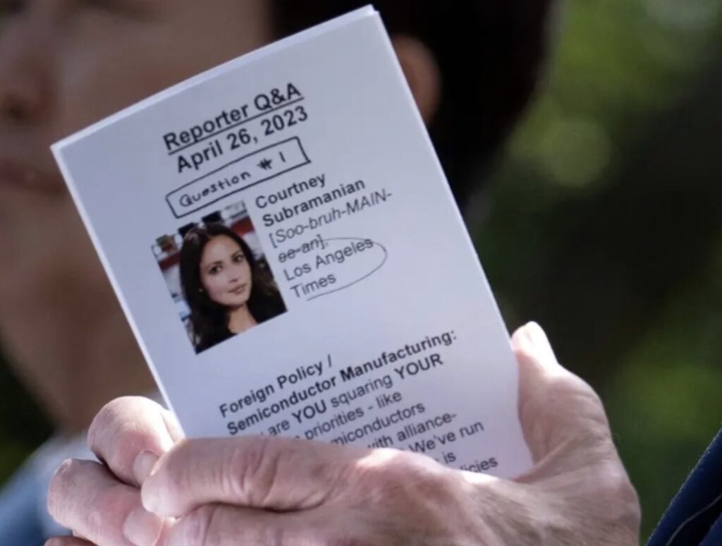 Cheat Sheet: Reporter Caught Asking Joe Biden Scripted Question