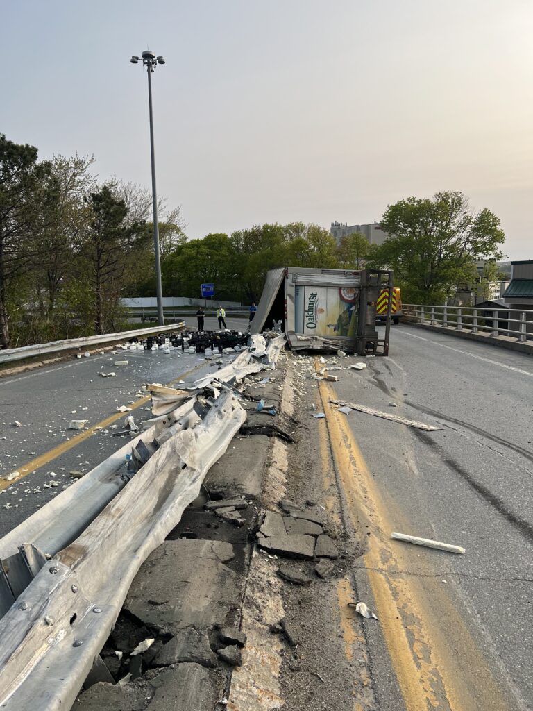 Oakhurst Truck Rollover Spills Milk Over I-395