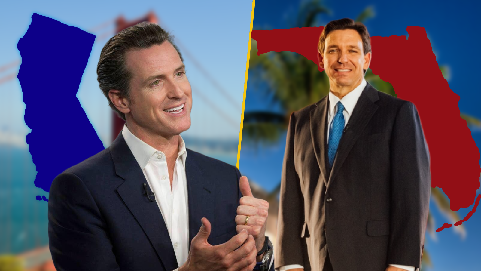 Governors Gavin Newsom and Ron DeSantis to Face Off in 'Red vs Blue
