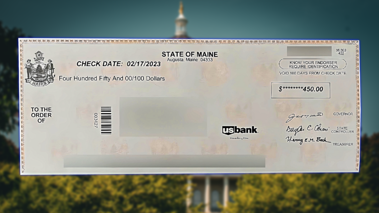 Mainers Will Not Be Responsible for Paying Federal Taxes on the 870k-Plus $450 Checks Sent by Mills Admin. Earlier This Year