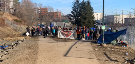 ‘Unhoused Lives Matter’: Sweep at Harbor View Park Encampment Blocked by Protestors, Line of Cars