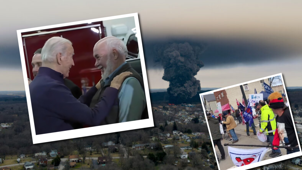 Biden Receives Overwhelmingly Negative Reception During his Visit to East Palestine Ohio Over a Year After an Environmental Disaster