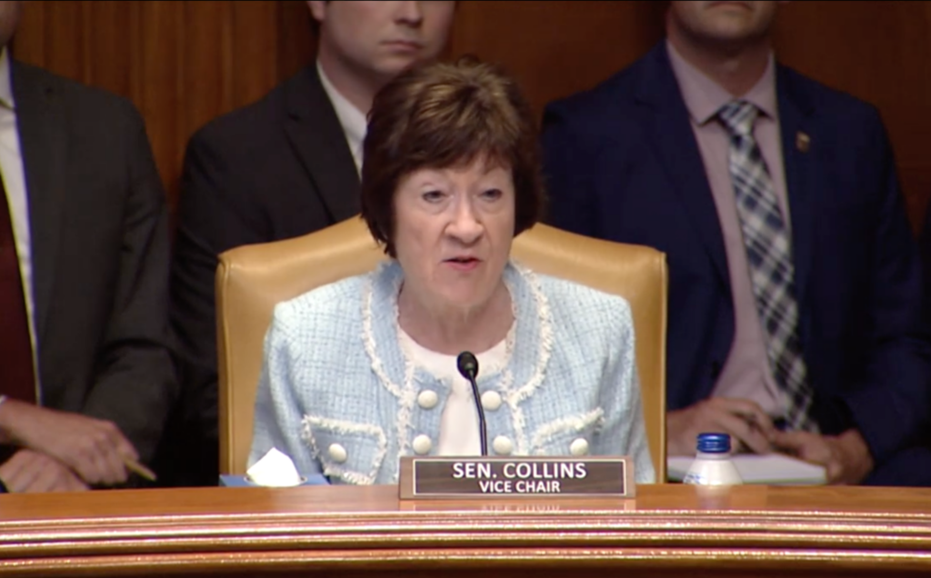 Susan Collins to Head Up Senate Appropriations Committee