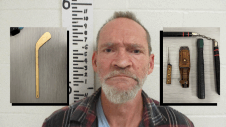 Alfred Man Arrested for Threatening People with a Hockey Stick Found With a Variety of Melee Weapons
