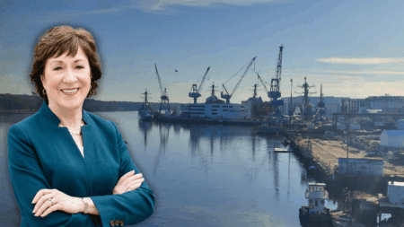 Collins Presents New Naval Contract to Construct a New Destroyer at Bath Iron Works