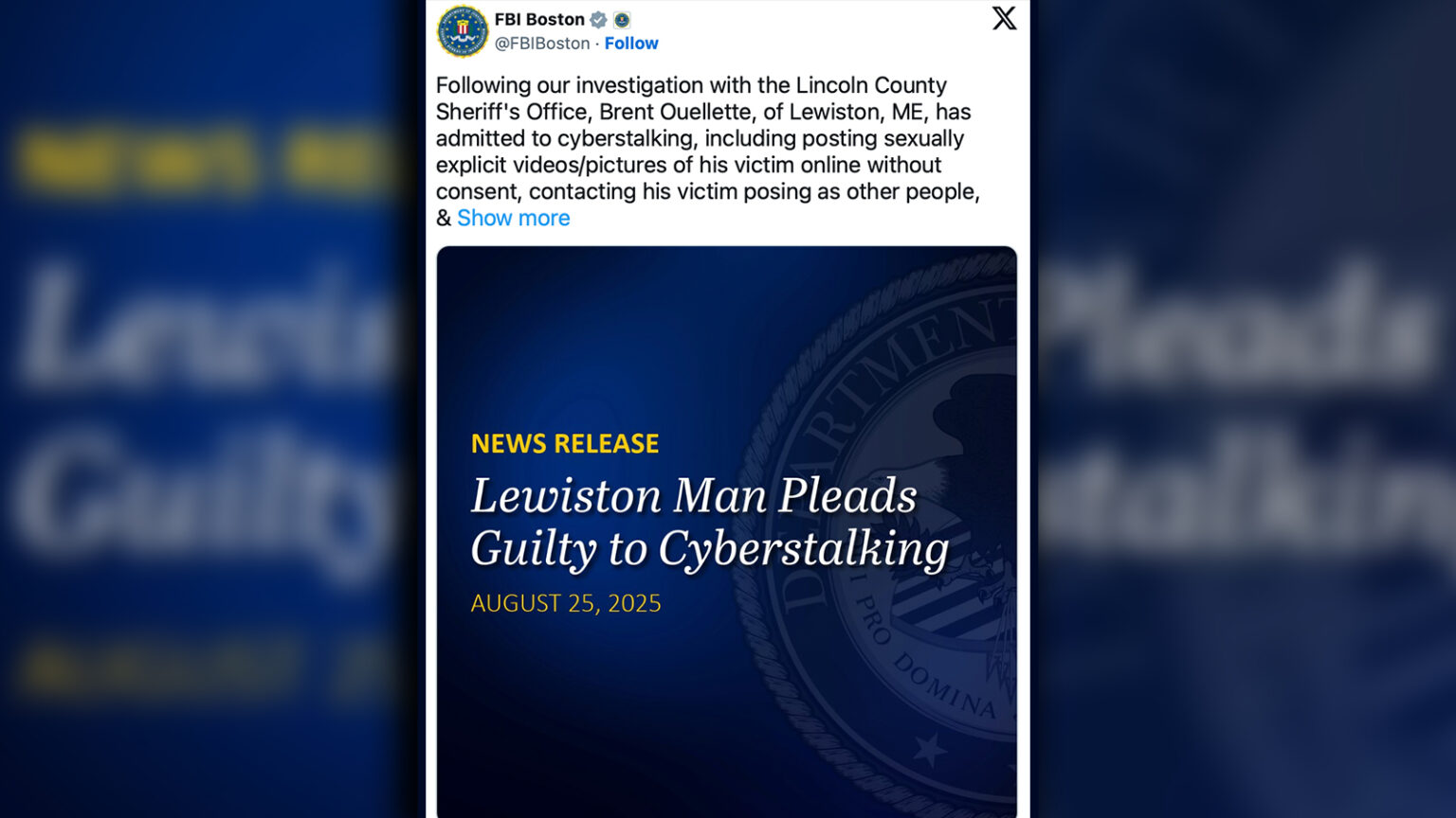 FBI Celebrates Guilty Plea of Lewiston Cyberstalker
