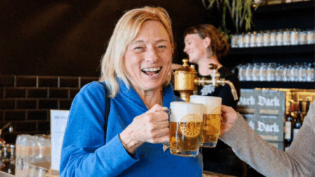 Beers, Sneers and Trump Highlight Mills Campaign Stop at Maine Brewing Company in Freeport