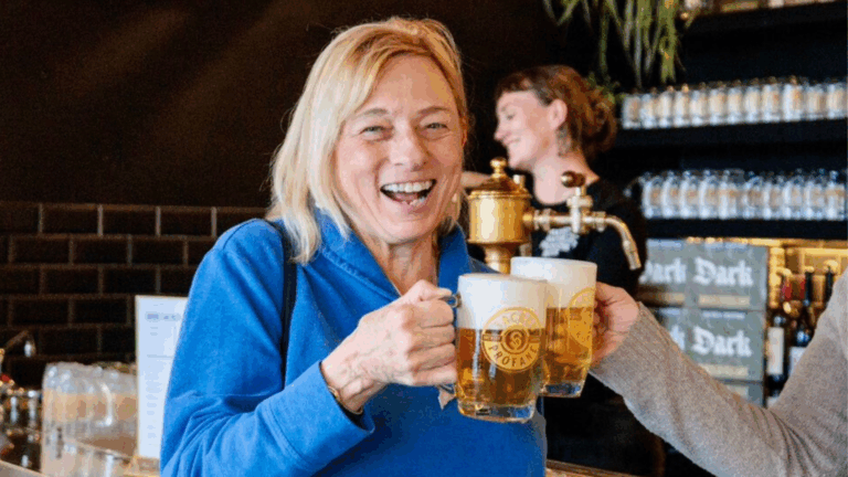 Beers, Sneers and Trump Highlight Mills Campaign Stop at Maine Brewing Company in Freeport