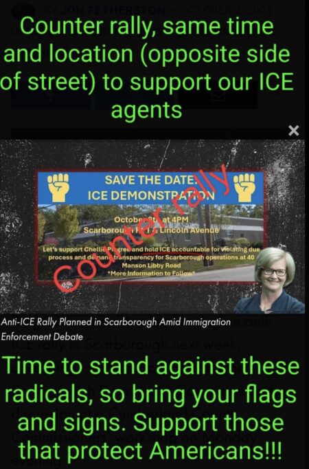 Burnell Organizing a Pro Law Enforcement Rally in Opposition to the Anti Ice Rally in Scarborough