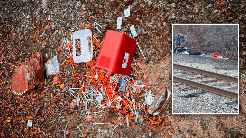 72 Hours Later “Significant Problem” Needles Still Scattered by Train Tracks in Portland