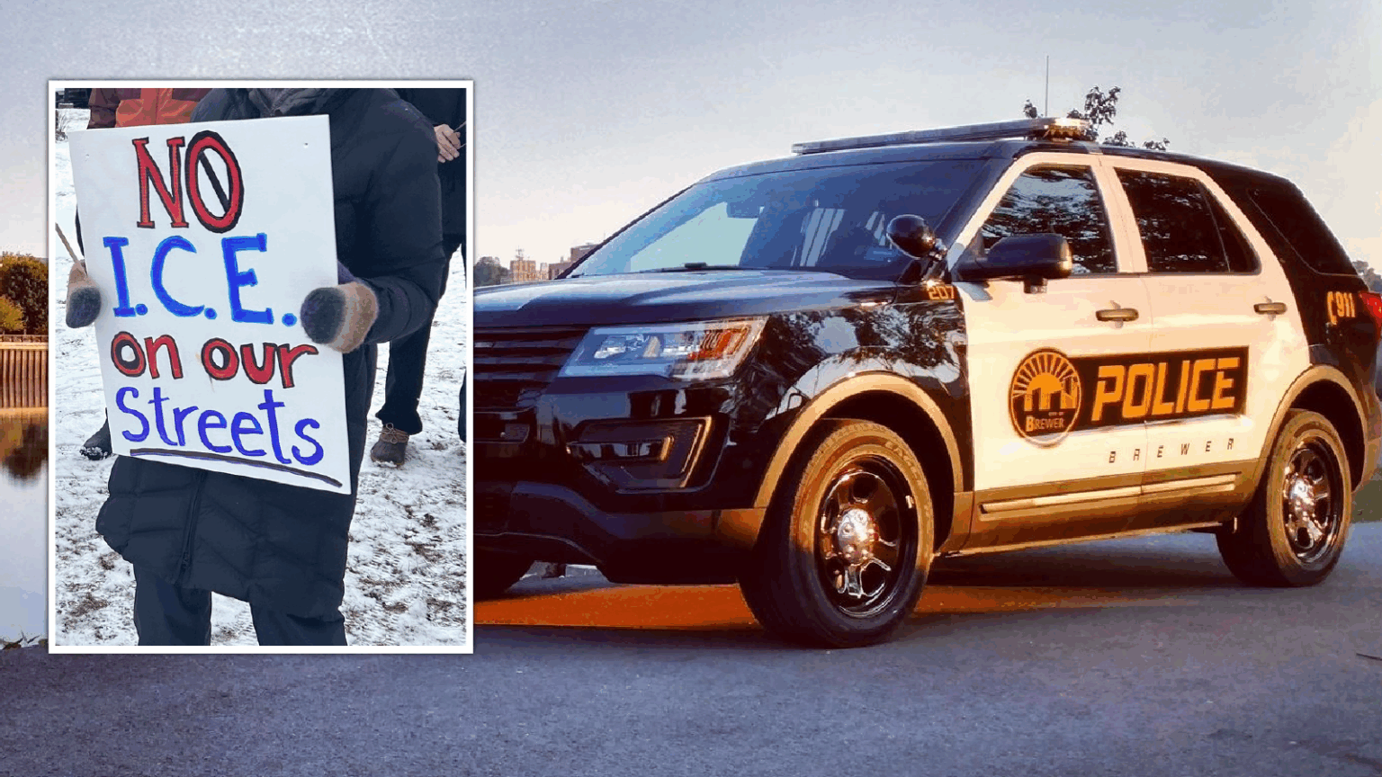 Anti-ICE Protester Blows Air-Horn In Faces of Brewer Officers While They Investigated A Series of False Threats Against Schools