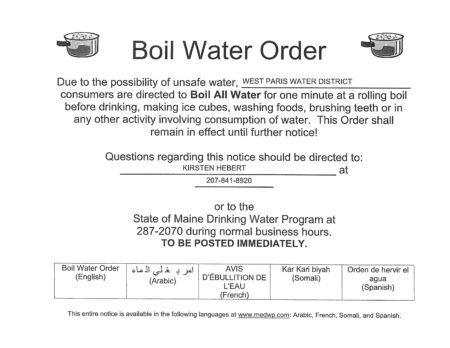 Water Main Break Triggers Boil Water Order in West Paris
