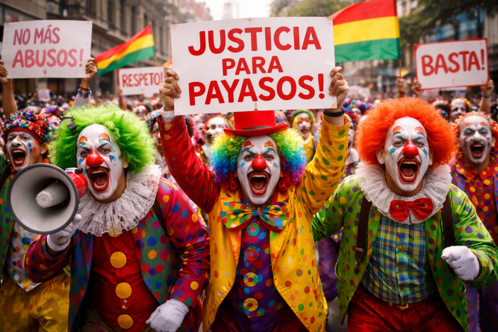 Professional Bolivian Clowns Take To The Streets After Getting Booted From Classrooms
