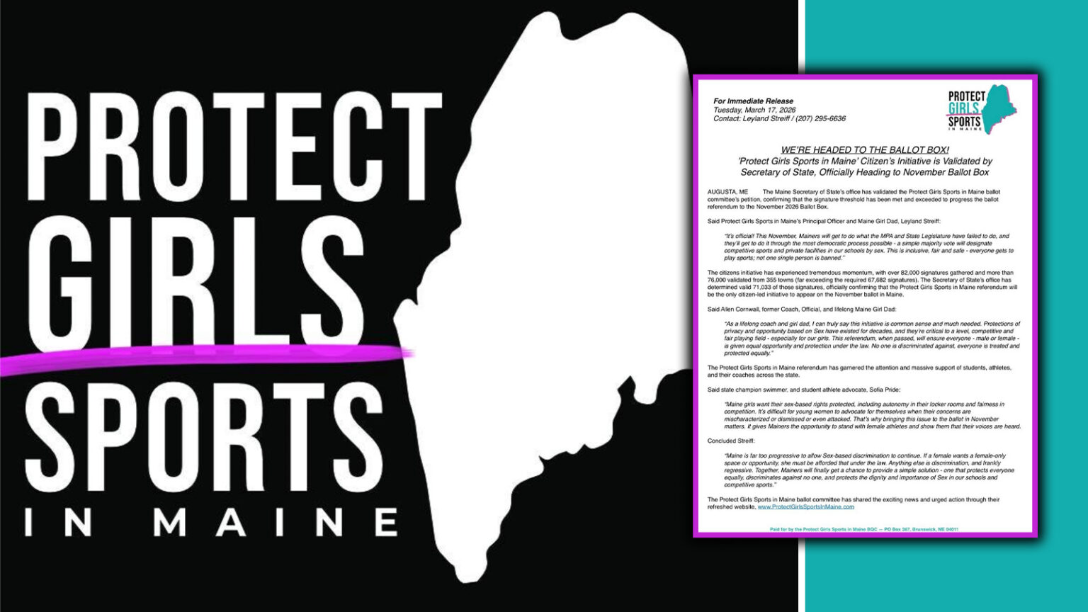‘Protect Girls Sports in Maine’ Referendum Cleared for November Ballot After Signature Validation