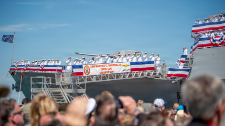 U.S. Secretary of Navy Commissions Maine Destroyer As Representing “American Maritime Dominance”